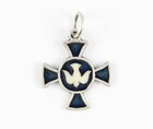 Medalik - Krzyż z Gołębicą - niebieski (1)