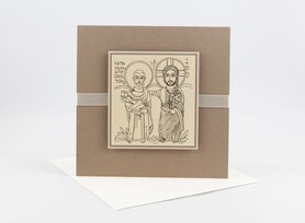 Kartka - Ikona Przyjaźni - Chrystus i Menas - Brąz